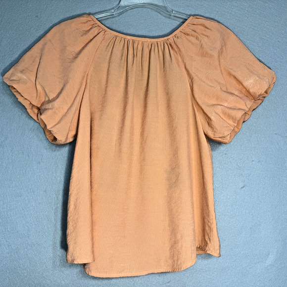 Blu Pepper Womens Embroidered‎ Peasant Size M Top Puff Sleeve Bohemian Cottage - Picture 2 of 6